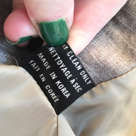 Vintage Men’s Blazer A.Gold & Sons Pinstripe Wool Moka Cream Old money 42L - Picture 8 of 15